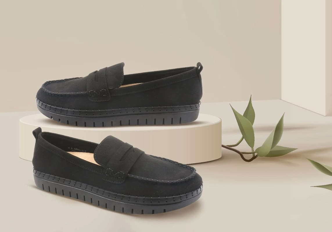 Glolily Elle Loafer Women's Comfort Sneaker - Orthotic Lightweight & Flexible Walking Shoes with Arch Support, Comfortable Casual Fashion Shoes for Women