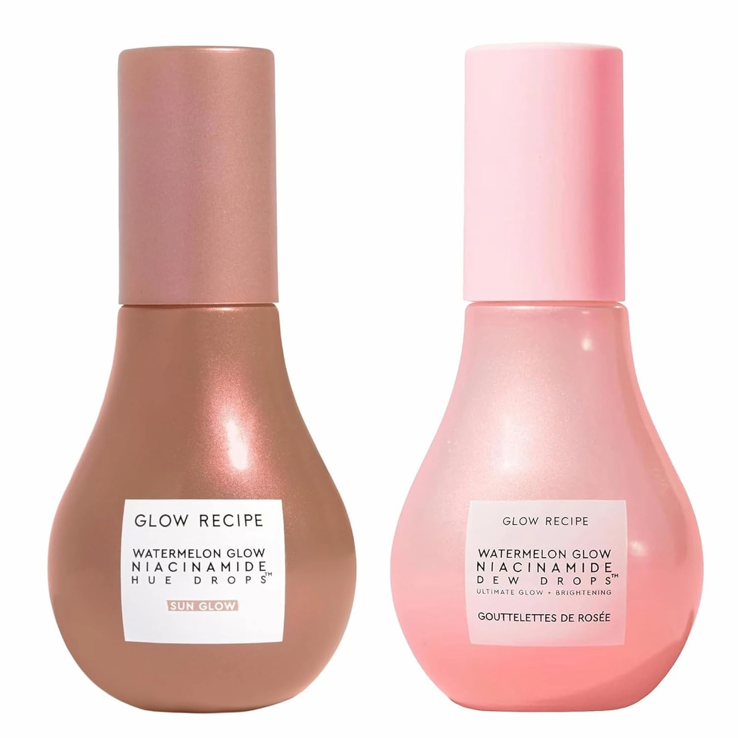Glow Recipe Niacinamide Hue Drops Tinted Serum to Bronze, Brighten & Hydrate   Watermelon Facial Serum for Uneven Skin & Dark Spots (40ml/ea)