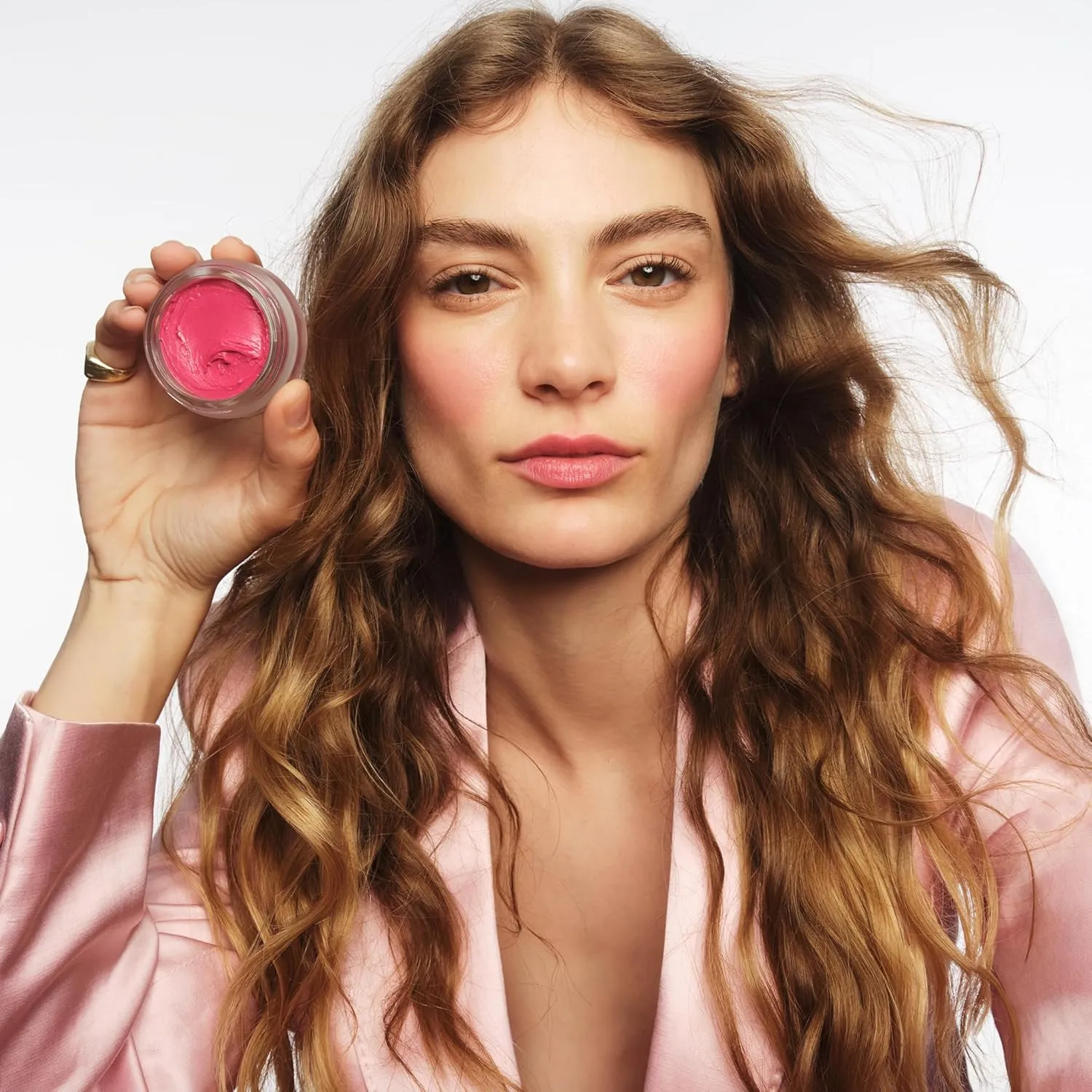 goop Beauty Cream Blush | Sheer Pop of Color for Lips & Cheeks | Vitamin C, Vitamin E & Safflower Oil | Natural Makeup for Glowing Skin | 0.5 oz | Venus - Translucent Fushsia