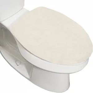 GORILLA GRIP Memory Foam Toilet Lid Seat Cover, Stays In Place Elastic Edges, Soft Velvet Bathroom Covers, Universal Fit for Standard Oblong Round Elongated Bath Room Bowl Lids, Washable, Ivory Cream
