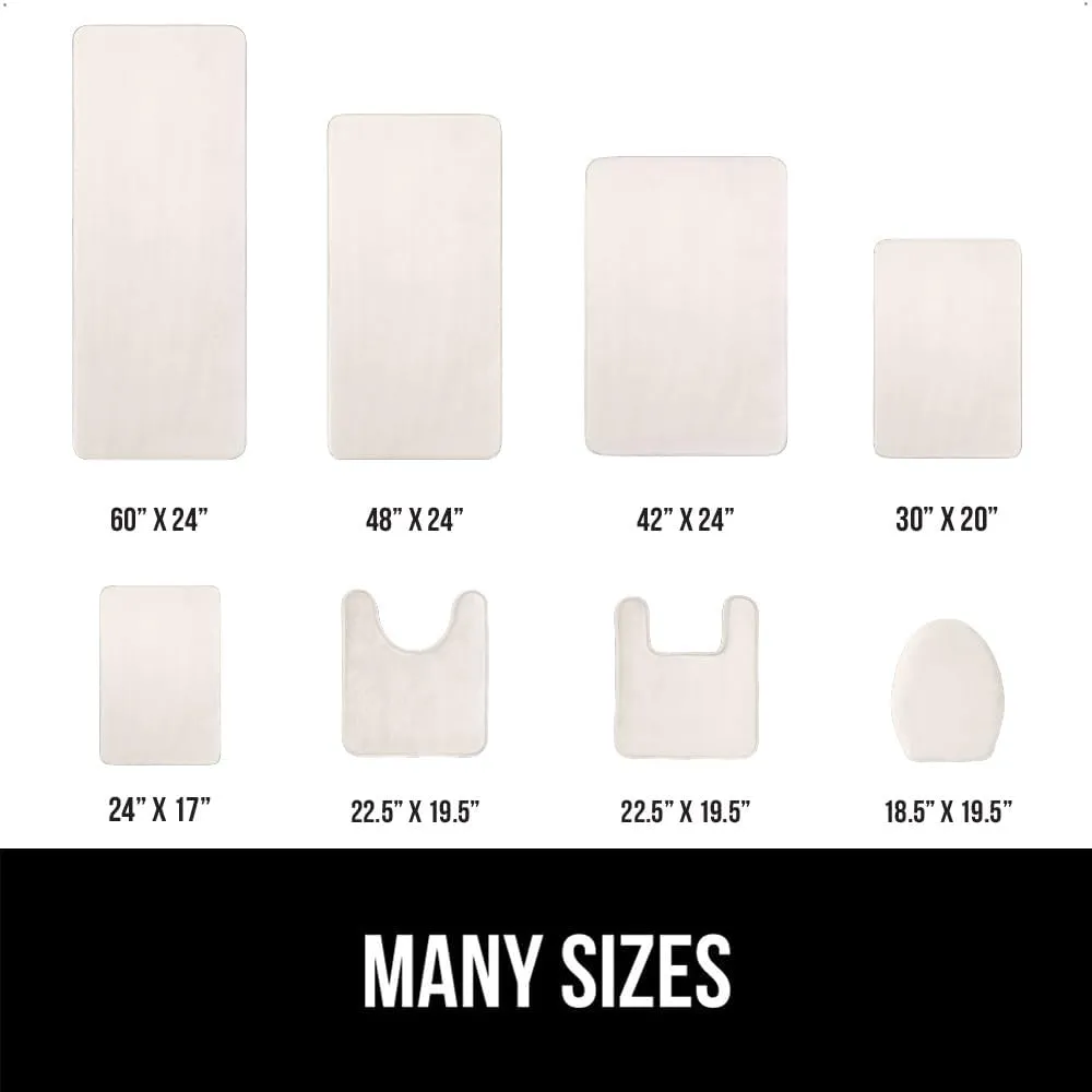 GORILLA GRIP Memory Foam Toilet Lid Seat Cover, Stays In Place Elastic Edges, Soft Velvet Bathroom Covers, Universal Fit for Standard Oblong Round Elongated Bath Room Bowl Lids, Washable, Ivory Cream