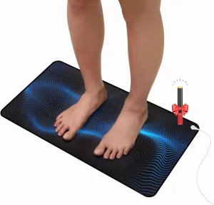 Grounding Mat for Work, Earth Grounding Pad with Conductivity Test Pen & 15ft Grounding Cord, Grounded Mats for Pain Relief, Muscle Relaxation, Indoor Grounding at Home, Office, Work. (10x26.7in)
