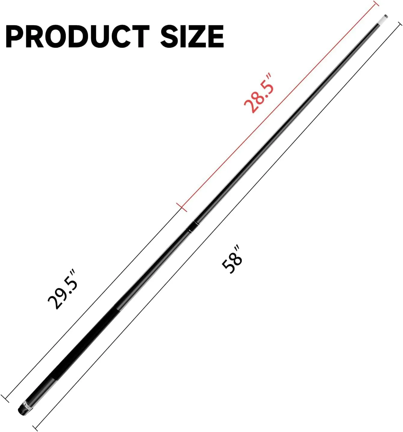 GSE Games & Sports Expert 58" 2-Piece Fiberglass Graphite Composite Billiard Pool Cue Sticks (Several Colors Available, Weight from 18oz, 19oz, 20oz, 21oz)