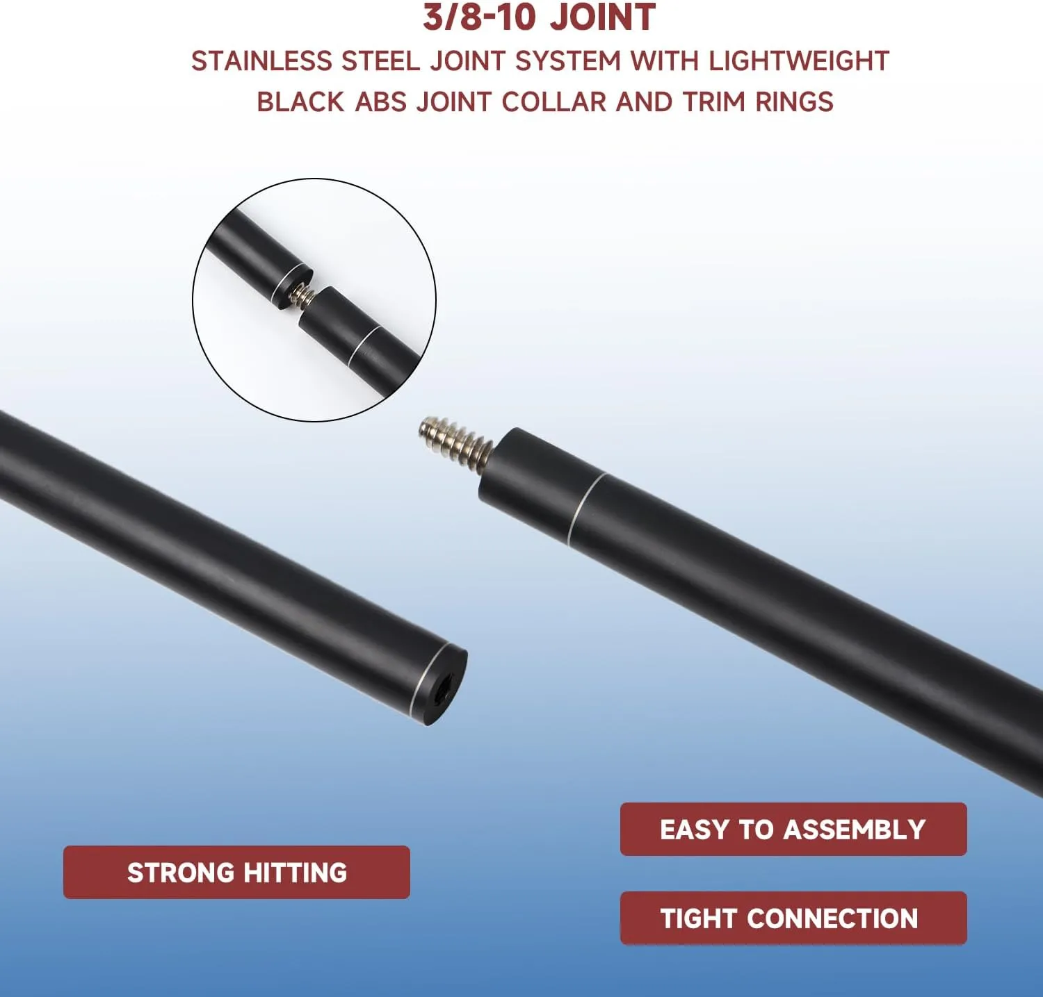 GSE Games & Sports Expert 58" 2-Piece Fiberglass Graphite Composite Billiard Pool Cue Sticks (Several Colors Available, Weight from 18oz, 19oz, 20oz, 21oz)