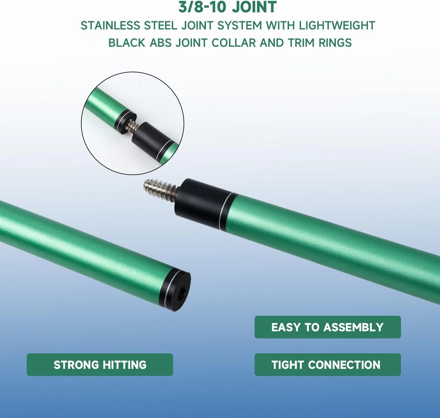 GSE Games & Sports Expert 58" 2-Piece Fiberglass Graphite Composite Billiard Pool Cue Sticks (Several Colors Available, Weight from 18oz, 19oz, 20oz, 21oz)