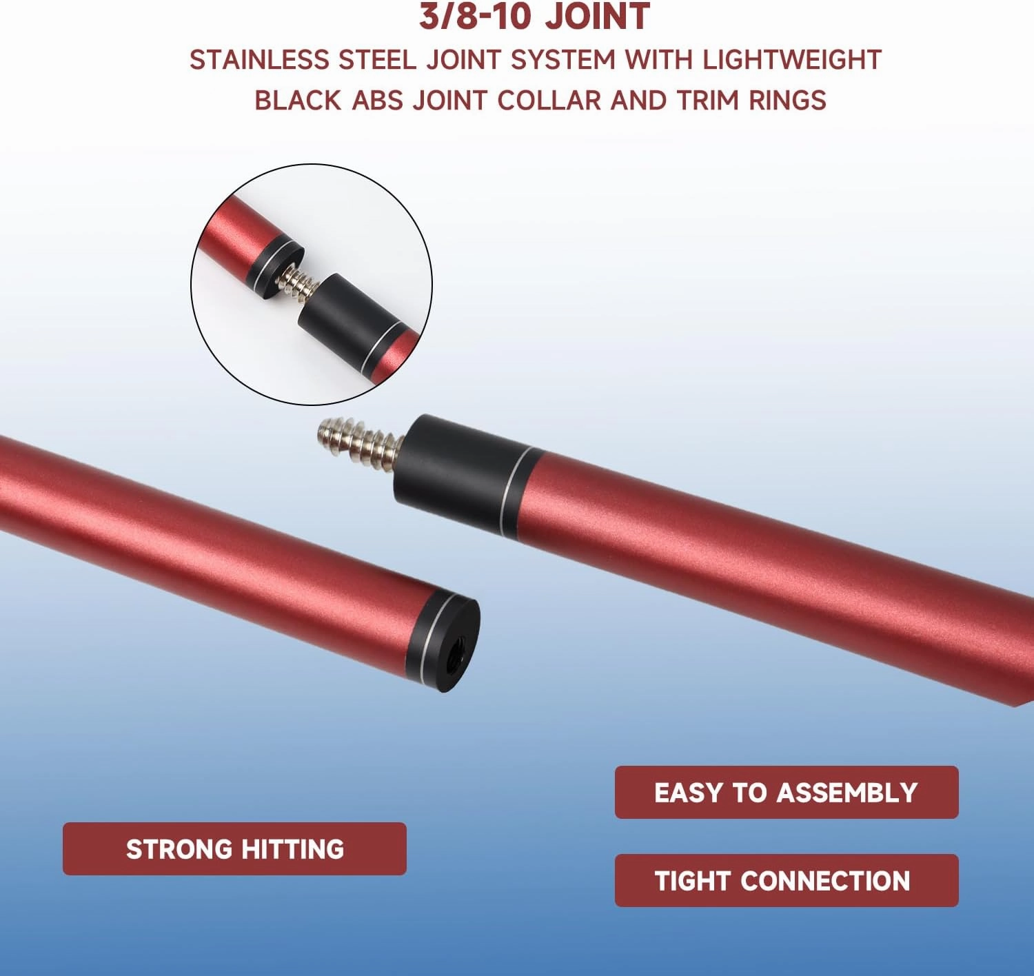 GSE Games & Sports Expert 58" 2-Piece Fiberglass Graphite Composite Billiard Pool Cue Sticks (Several Colors Available, Weight from 18oz, 19oz, 20oz, 21oz)