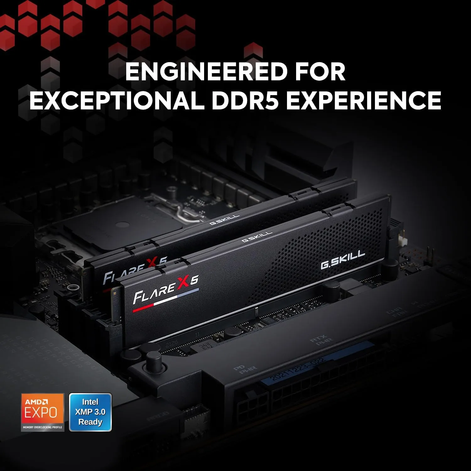 G.SKILL Flare X5 Series (AMD Expo & Intel XMP 3.0) DDR5 RAM 32GB (2x16GB) 6000MT/s CL36-36-36-96 1.35V Desktop Computer Memory UDIMM - Matte Black (F5-6000J3636F16GX2-FX5)