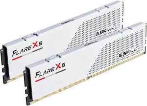 G.SKILL Flare X5 Series (AMD Expo & Intel XMP 3.0) DDR5 RAM 64GB (2X 32GB) 6000MT/s CL36-36-36-96 1.35V Desktop Computer Memory U-DIMM - Matte White (F5-6000J3636F32GX2-FX5W)