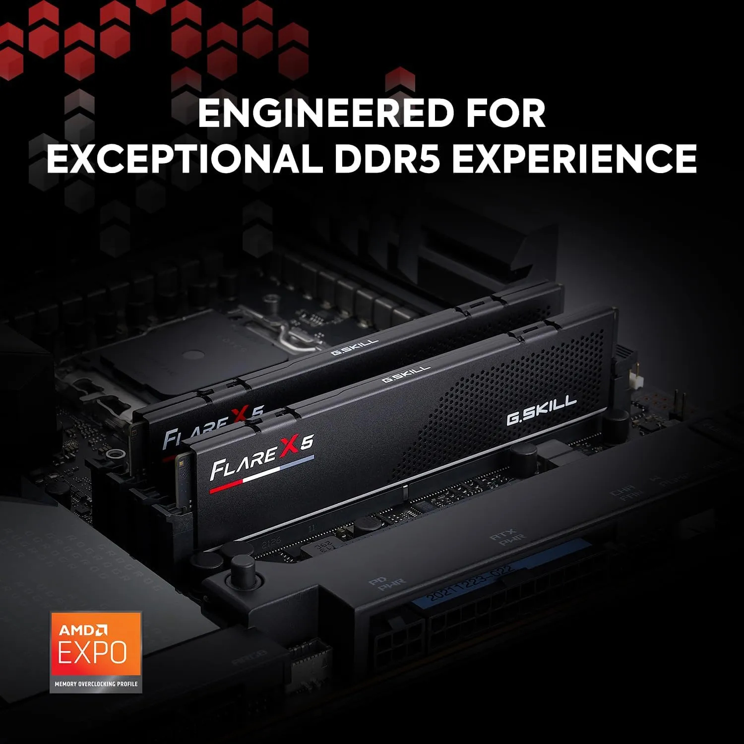 G.SKILL Flare X5 Series (AMD Expo) DDR5 RAM 64GB (2X 32GB) 6000MT/s CL28-36-36-96 1.40V Desktop Computer Memory U-DIMM - Matte Black (F5-6000J2836G32GX2-FX5)