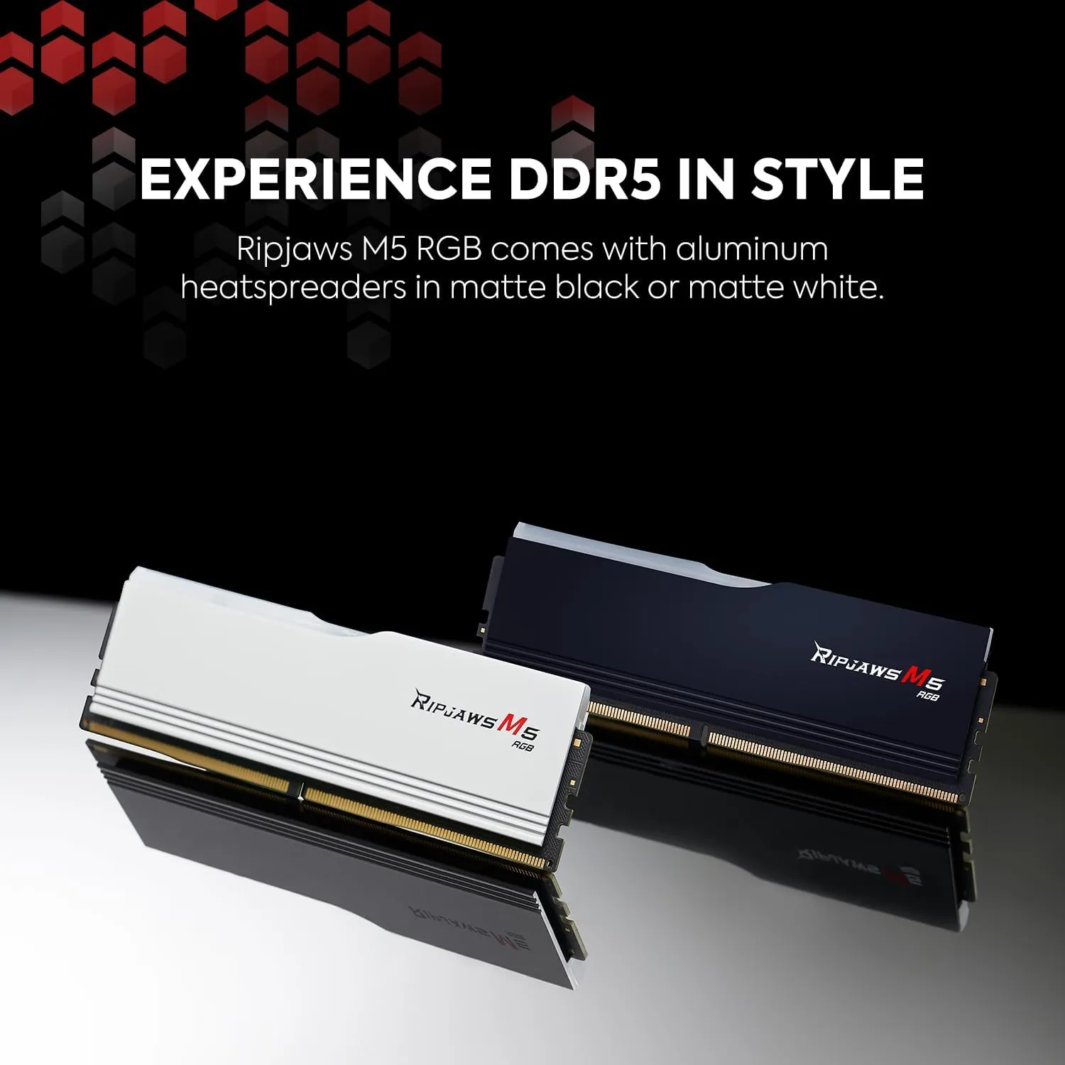 G.SKILL Ripjaws M5 RGB Series DDR5 RAM 32GB (2x16GB) 5600MT/s CL46-45-45-89 1.10V Desktop Computer Memory UDIMM - Matte Black (F5-5600J4645A16GX2-RM5RK)