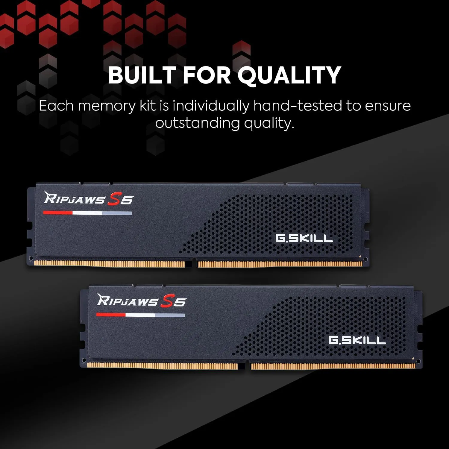 G.SKILL Ripjaws S5 Series (Intel XMP 3.0) DDR5 RAM 32GB (2x16GB) 5600MT/s CL46-45-45-89 1.10V Desktop Computer Memory UDIMM - Matte Black (F5-5600J4645A16GX2-RS5K)