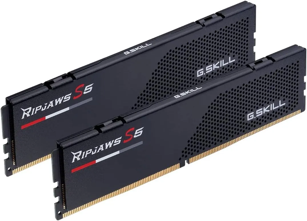 G.SKILL Ripjaws S5 Series (Intel XMP 3.0) DDR5 RAM 32GB (2x16GB) 6000MT/s CL30-40-40-96 1.35V Desktop Computer Memory UDIMM - Matte Black (F5-6000J3040F16GX2-RS5K)