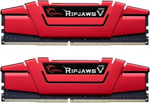 G.SKILL Ripjaws V Series DDR4 RAM 16GB (2x8GB) 2400MT/s CL17-17-17-39 1.20V Intel AMD Desktop Computer Memory UDIMM - Red (F4-2400C17D-16GVR)