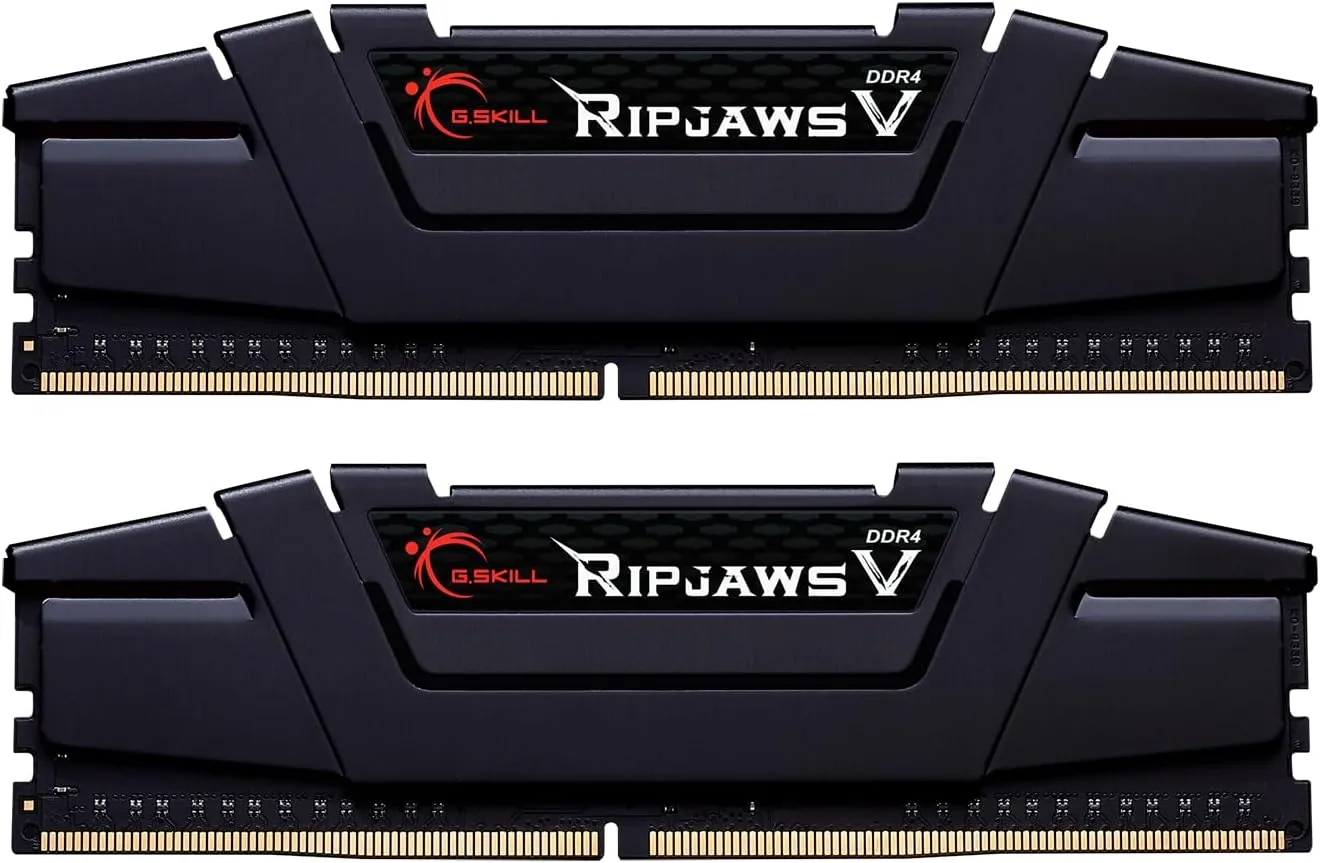 G.SKILL Ripjaws V Series (XMP) DDR4 RAM 16GB (2x8GB) 3200MT/s CL16-18-18-38 1.35V Intel AMD Desktop Computer Memory UDIMM - Black (F4-3200C16D-16GVKB)