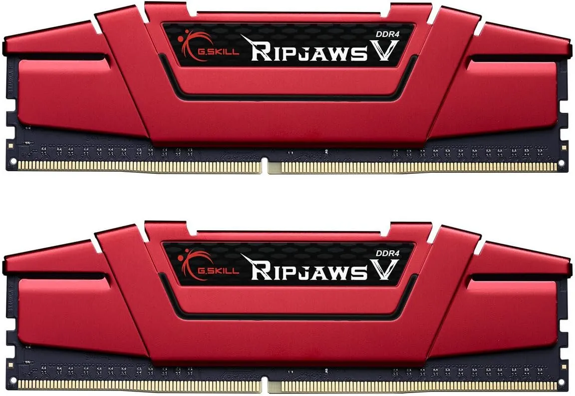 G.SKILL Ripjaws V Series (XMP) DDR4 RAM 32GB (2x16GB) 2400MT/s CL15-15-15-35 1.20V Intel AMD Desktop Computer Memory UDIMM - Red (F4-2400C15D-32GVR)