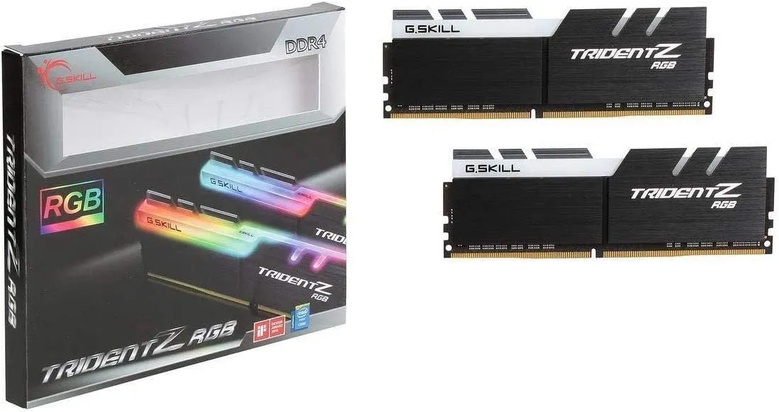G.SKILL Trident Z RGB Series (XMP) DDR4 RAM 32GB (2x16GB) 3600MT/s CL18-22-22-42 1.35V Intel AMD Desktop Computer Memory UDIMM (F4-3600C18D-32GTZR)