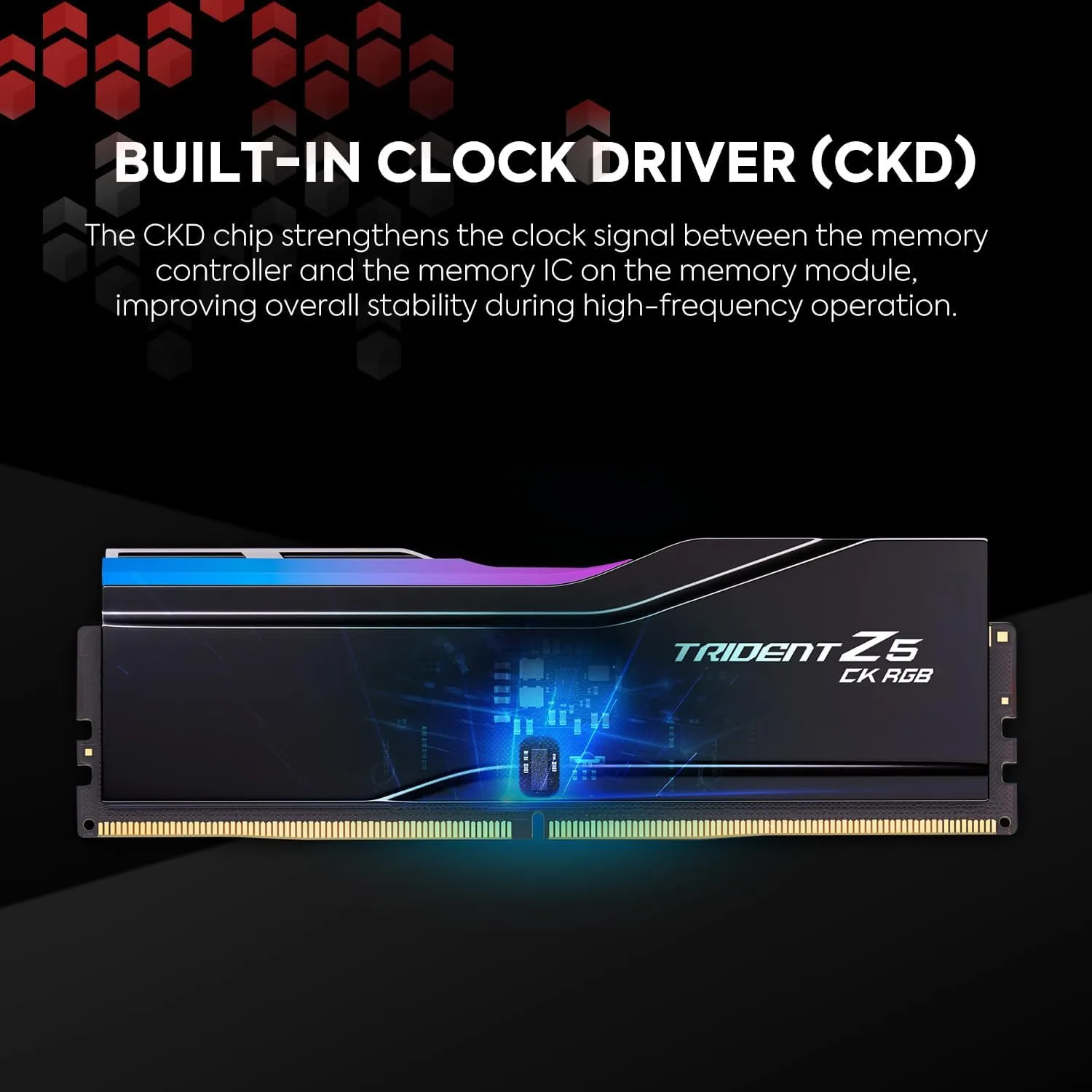 G.SKILL Trident Z5 CK RGB Series (Intel XMP 3.0) DDR5 RAM 48GB (2x24GB) 8400MT/s CL40-52-52-134 1.40V Desktop Computer Memory CUDIMM - Mirror Black (F5-8400C4052G24GX2-TZ5CRK)