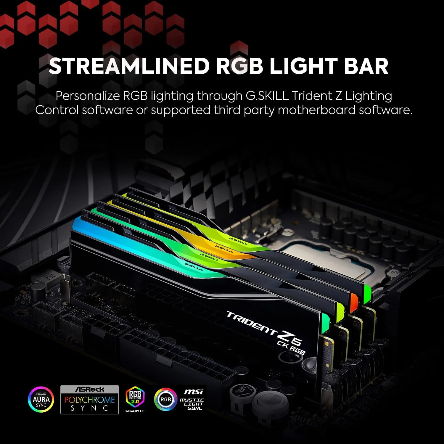 G.SKILL Trident Z5 CK RGB Series (Intel XMP 3.0) DDR5 RAM 48GB (2x24GB) 8400MT/s CL40-52-52-134 1.40V Desktop Computer Memory CUDIMM - Mirror Black (F5-8400C4052G24GX2-TZ5CRK)