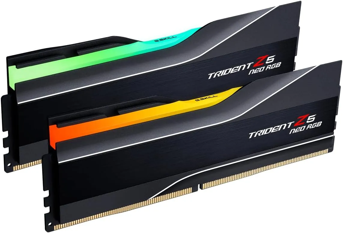 G.SKILL Trident Z5 Neo RGB Series (AMD Expo) DDR5 RAM 32GB (2X 16GB) 6000MT/s CL28-36-36-96 1.40V Desktop Computer Memory U-DIMM - Black (F5-6000J2836G16GX2-TZ5NR)