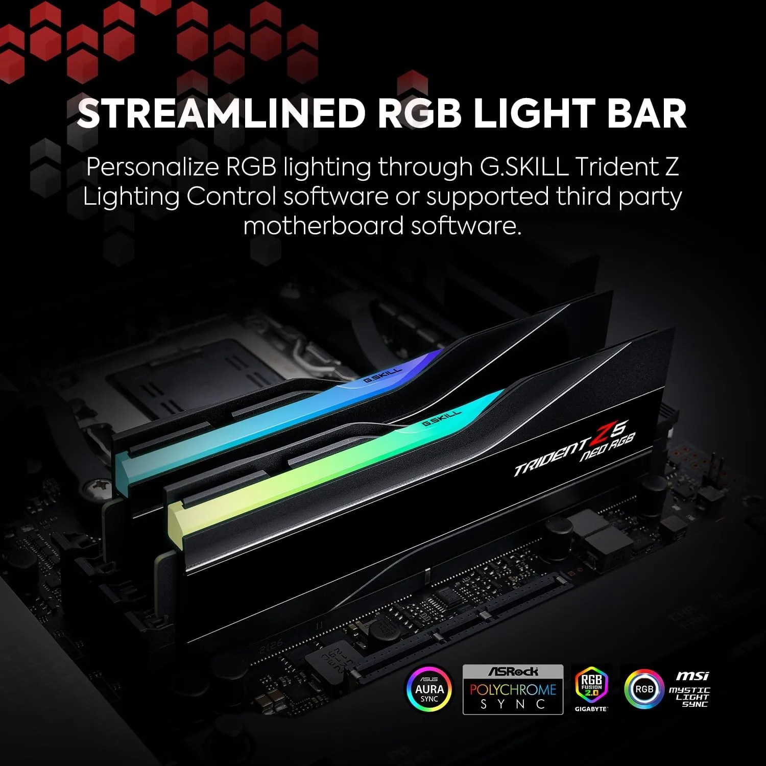 G.SKILL Trident Z5 Neo RGB Series (AMD Expo) DDR5 RAM 32GB (2X 16GB) 6000MT/s CL28-36-36-96 1.40V Desktop Computer Memory U-DIMM - Black (F5-6000J2836G16GX2-TZ5NR)