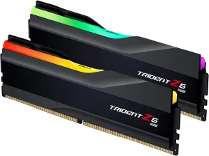 G.SKILL Trident Z5 RGB Series (Intel XMP 3.0 & AMD Expo) DDR5 RAM 32GB (2X 16GB) 6000MT/s CL36-36-36-96 1.35V Desktop Computer Memory U-DIMM - Matte Black (F5-6000J3636F16GA2-TZ5RK)