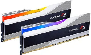G.SKILL Trident Z5 RGB Series (Intel XMP 3.0) DDR5 RAM 32GB (2x16GB) 6800MT/s CL34-45-45-108 1.40V Desktop Computer Memory UDIMM - Metallic Silver (F5-6800J3445G16GX2-TZ5RS)