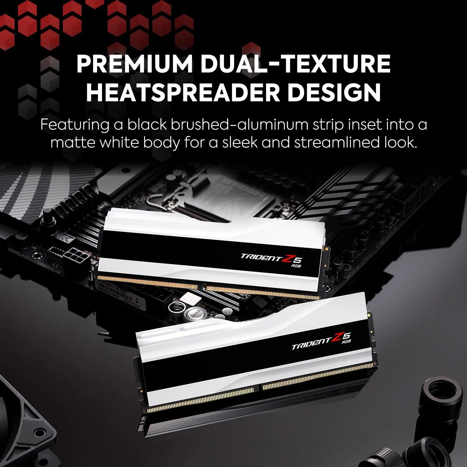 G.SKILL Trident Z5 RGB Series (Intel XMP 3.0) DDR5 RAM 64GB (2x32GB) 6000MT/s CL30-40-40-96 1.40V Desktop Computer Memory UDIMM - Matte White (F5-6000J3040G32GX2-TZ5RW)