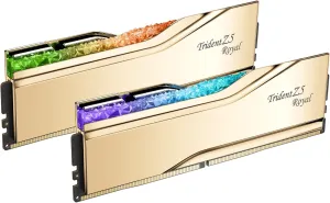 G.SKILL Trident Z5 Royal Series (Intel XMP 3.0) DDR5 RAM 48GB (2x24GB) 7200MT/s CL36-46-46-115 1.35V Desktop Computer Memory UDIMM - Gold (F5-7200J3646F24GX2-TR5G)