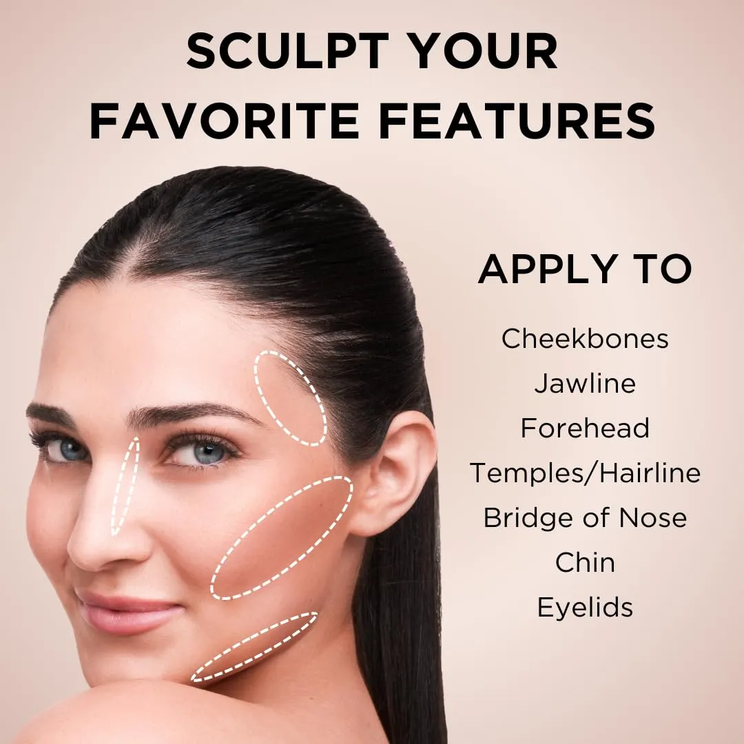 HALEYS Re-sculpt Smoothing Contour Powder (Light) Lightweight, Non-Caking, Nourishing & Skin-Softening, Infused with Shea Butter & Chamomile Flower Water to Soothe Skin