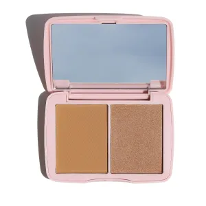 Half Caked Double Dipper Color Duo Bronzer (matte   Shimmer) | vegan & cruelty-free, fragrance-free, highly pigmented, primer-infused | 10g / 0.20 oz (Siesta Key)
