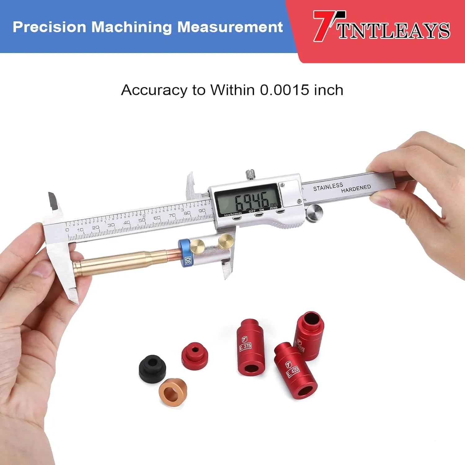 Headspace Gauge, Headspace-Comparator Kit for .17 to .45 Caliber, ReloadingSupplies and Equipment Measuring Caliber Tool, with Storage Tin Case, Gifts for Men