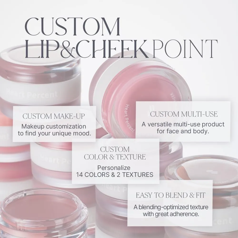 Heart Percent Dote On Mood Custom Lip & Cheek, Matte (Fog Pot)   Glow (Shine Balm) Dual Type Multi-use Blush & Lip Tint [#07. Geek & Plum]