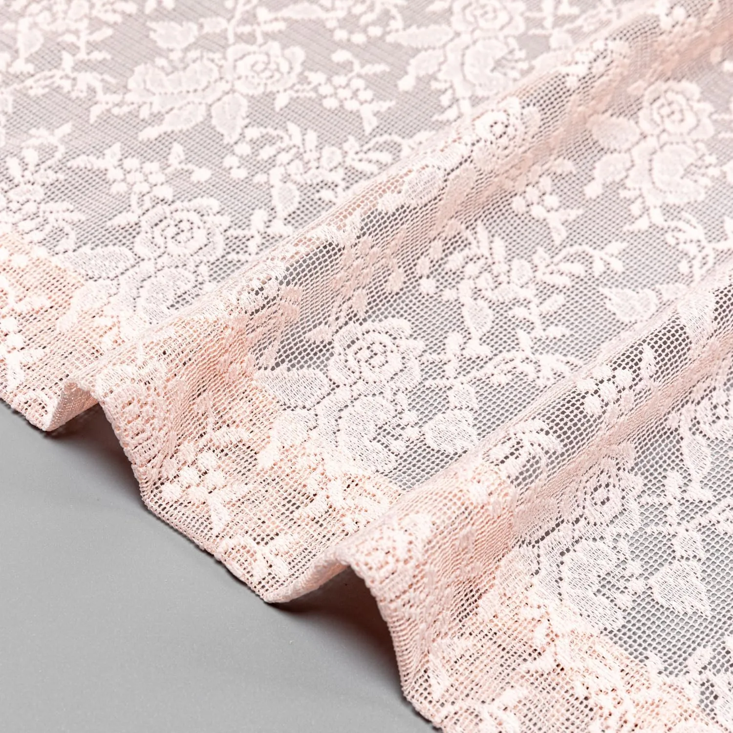 H.ebony Pink Rose Lace Curtains for Living Room -Romantic Shabby Chic Lace Floral and Branch Sheer Curtains 84 Inches Long for Dining Room Set of 2 Rod Pocket, 52 x 84 Inch Dusty Pink