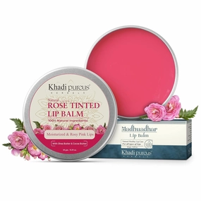 Herbals Madhuadhar Rose Tinted Lip Balm For Dark Lips To Lighten, Pigmented, Hydrates Dry & Chapped Lips With Shea Butter & Cocoa Butter | Women & Men (10 Gm.)