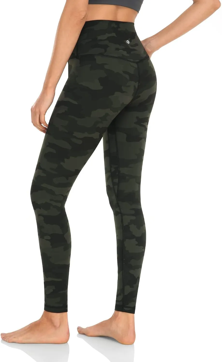 HeyNuts Essential Leggings, High Waisted Compression Workout Soft Pants Athletic Yoga Pants 28"