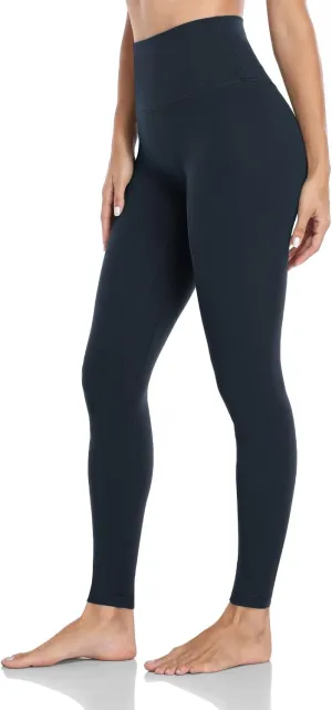 HeyNuts Essential Leggings, High Waisted Compression Workout Soft Pants Athletic Yoga Pants 28"