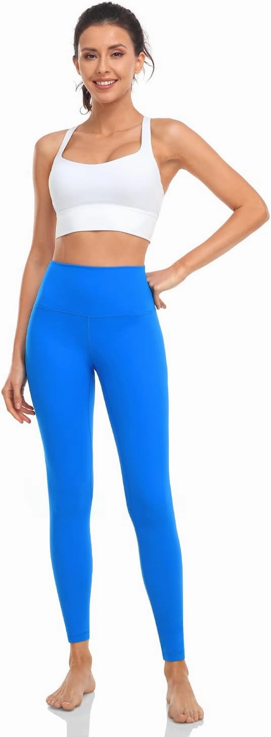 HeyNuts Essential Leggings, High Waisted Compression Workout Soft Pants Athletic Yoga Pants 28"