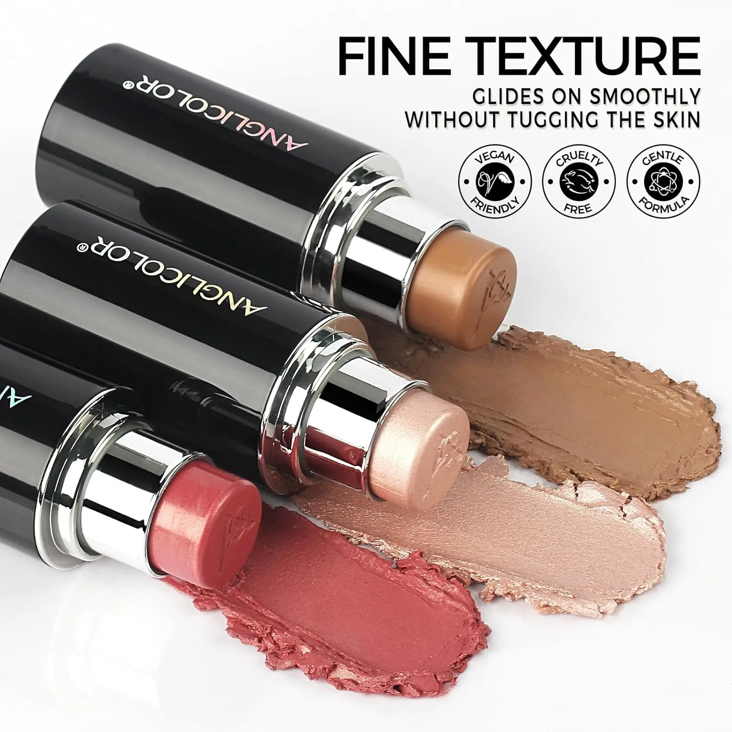 Highlighter Long Lasting, Contour Stick Makeup Naturally, Blush Makeup Smoothing, High Color Rendering, Easy To Mix, Vegan & Cruelty-Fre (Contour Stick Highlighter)