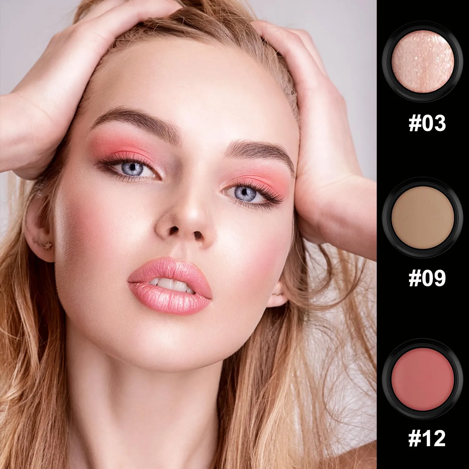 Hilareco PHOERA Foundation,3 PCS Contour Stick Makeup Kit,Shades with Highlighter Stick,Blush Stick and Bronzer Contour (103 104 Light-Medium Contour/Warm peach Buff Beige #02,#10,#12)