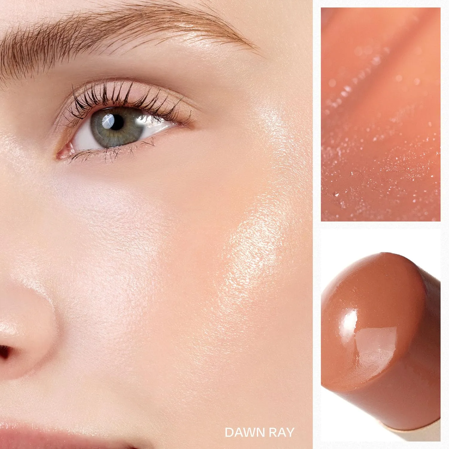 hince True Dimension Radiance Balm 10g - Shimmer Glow Face Highlighter Stick, Translucent Colors, Cream Blush Stick, Glass Skin in a Balm, Korean Beauty, Natural Makeup (DAWN RAY, TP002)