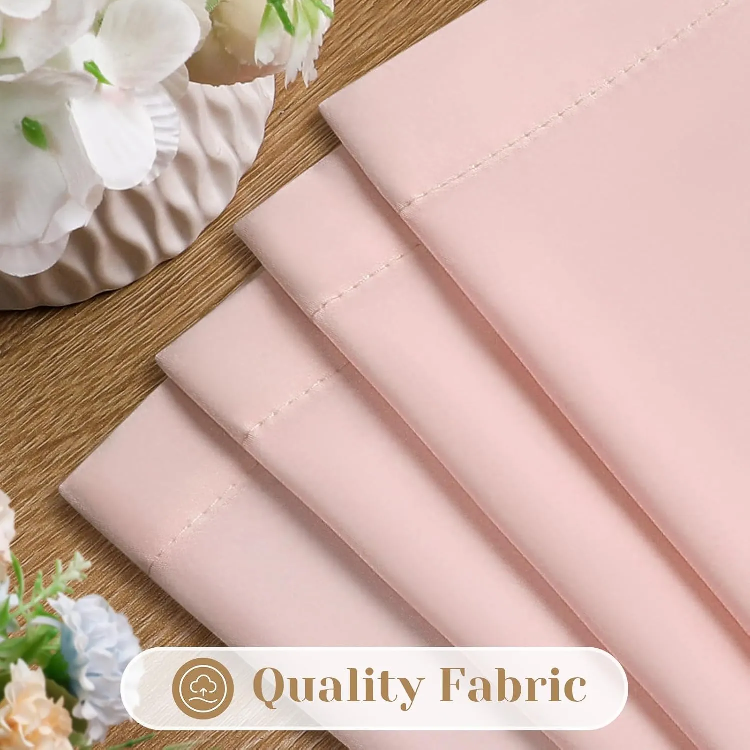 HOMEIDEAS Non-See-Through Blush Pink Privacy Sheer Curtains 52 X 84 Inches Long 2 Panels Sheer Curtains Light Filtering Window Curtains Drapes for Bedroom Living Room