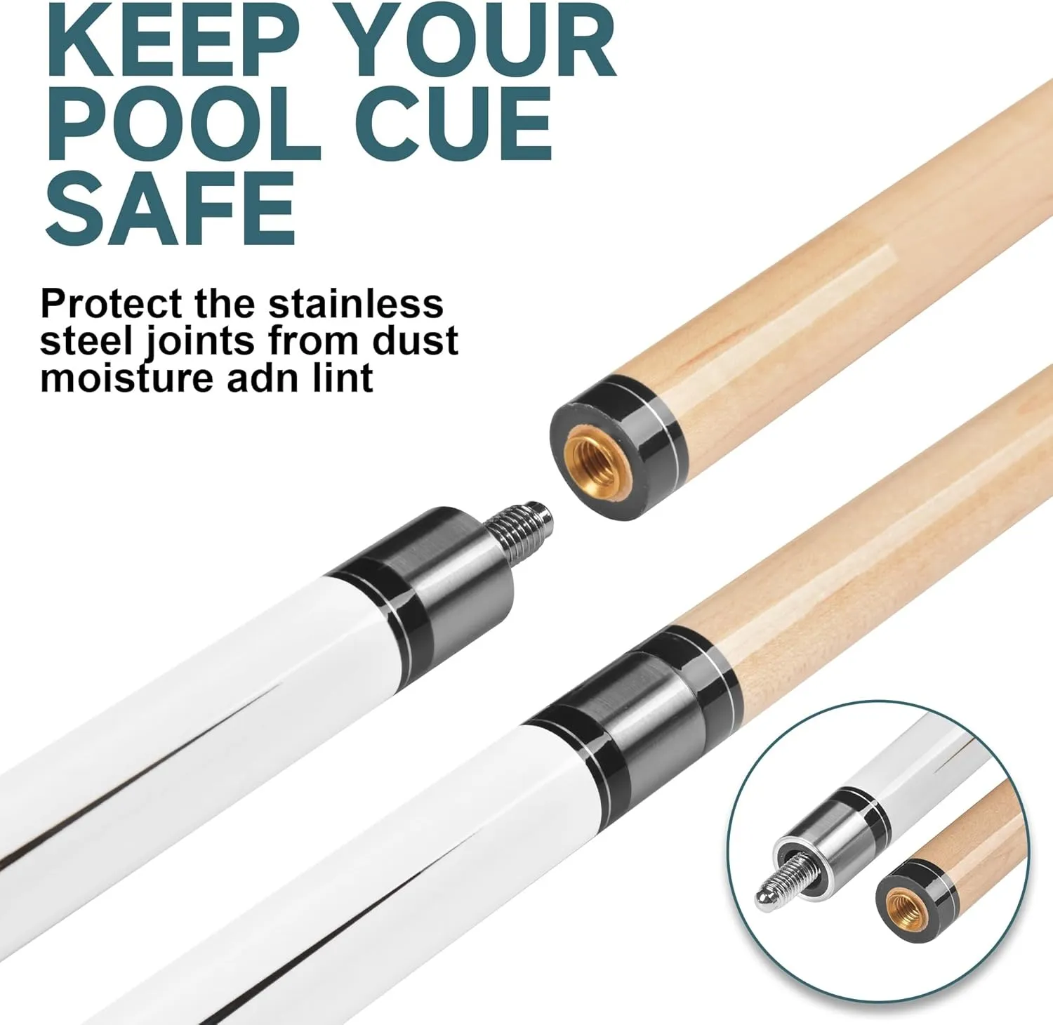 HomeSeason Pool Cue Stick 57" Billiard Cue Sticks Professional Low Deflection Pool Sticks