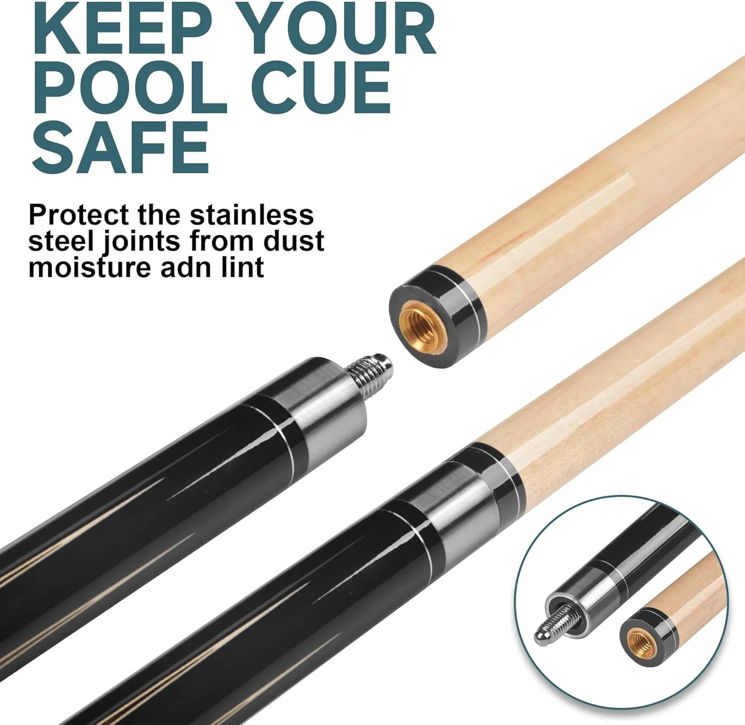 HomeSeason Pool Cue Stick 57" Billiard Cue Sticks Professional Low Deflection Pool Sticks