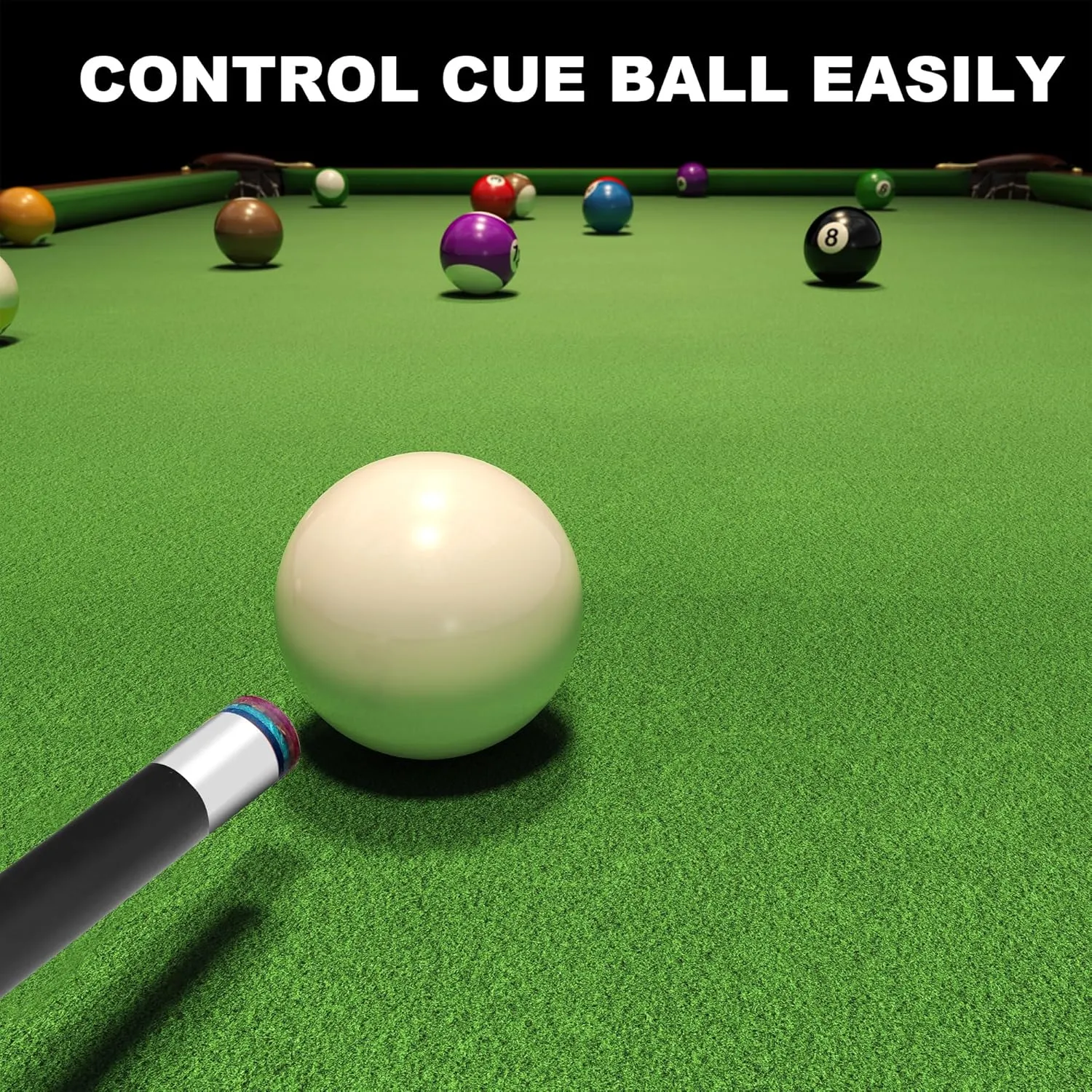 HomeSeason Pool Cue Stick 58" Billiard Cue Sticks Nylon Thread Grip Professional Low Deflection Pool Sticks