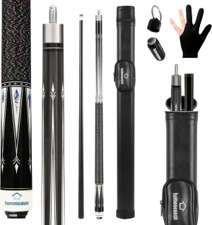 HomeSeason Pool Cue Stick 58" Billiard Cue Sticks Nylon Thread Grip Professional Low Deflection Pool Sticks