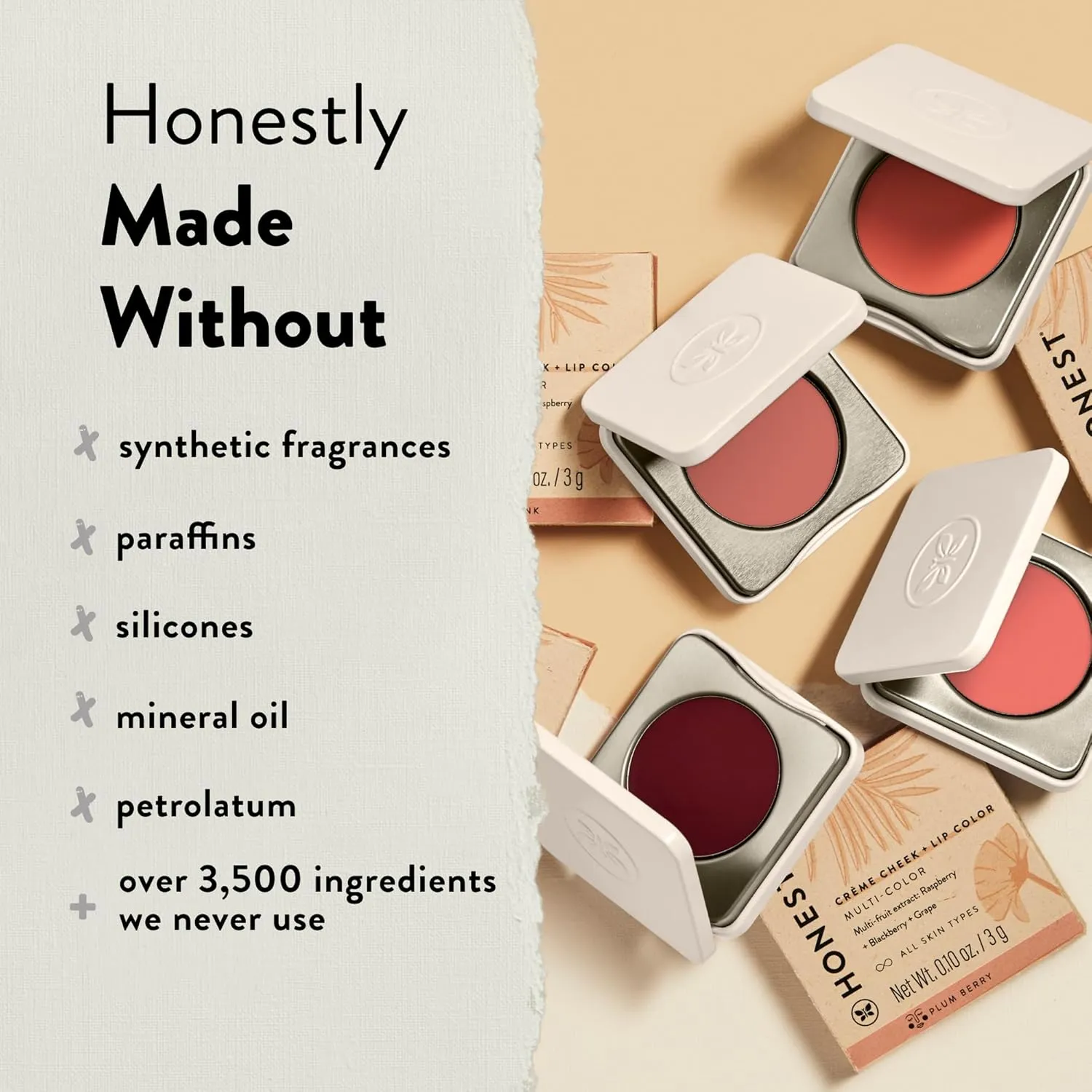 Honest Beauty 2-in-1 Creme Cheek Blush   Lip Color | EWG Verified, Vegan   Cruelty Free | Lush Lilac, .1 oz