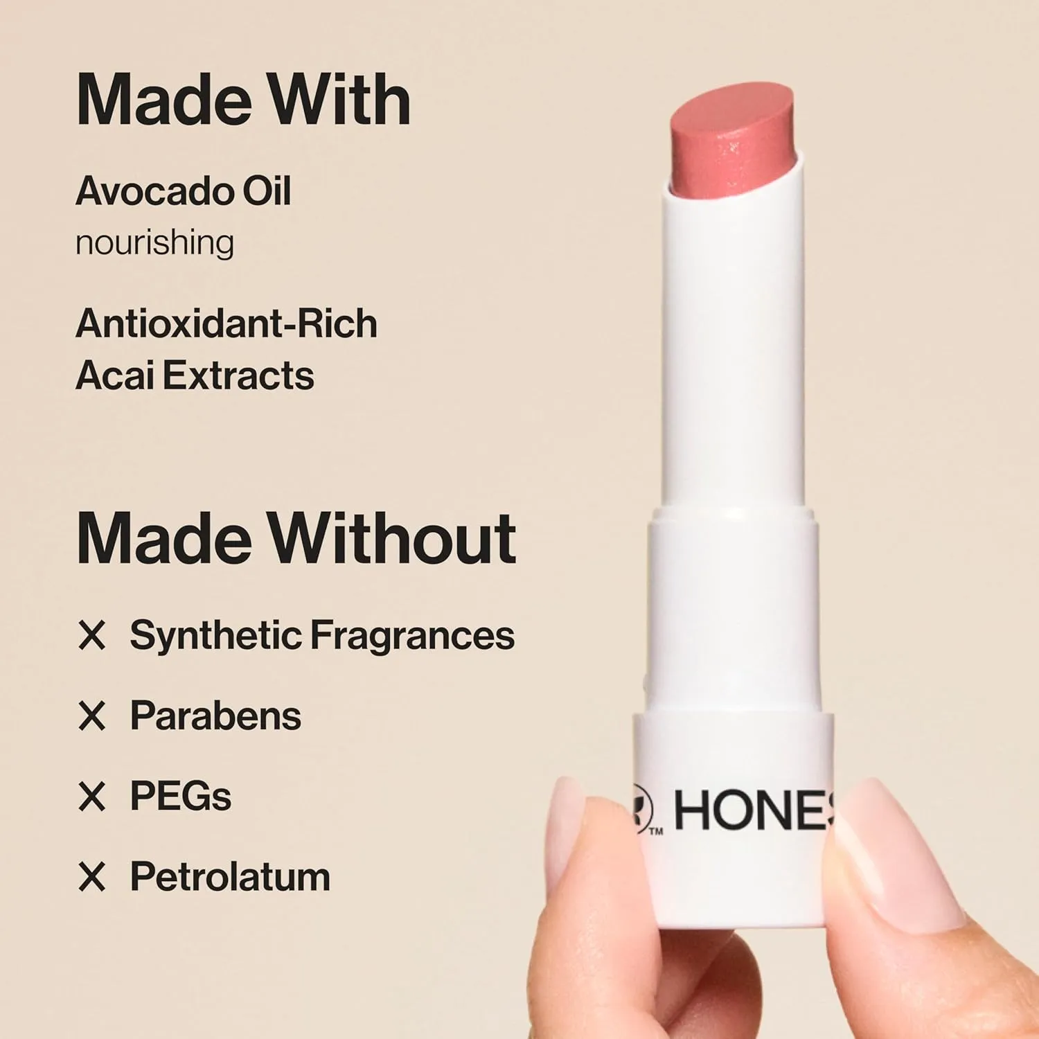 Honest Beauty Moisturizing Vegan Tinted Lip Balm | Antioxidant-rich Acai Extracts   Avocado Oil | Paraben Free   Cruelty Free | Summer Melon
