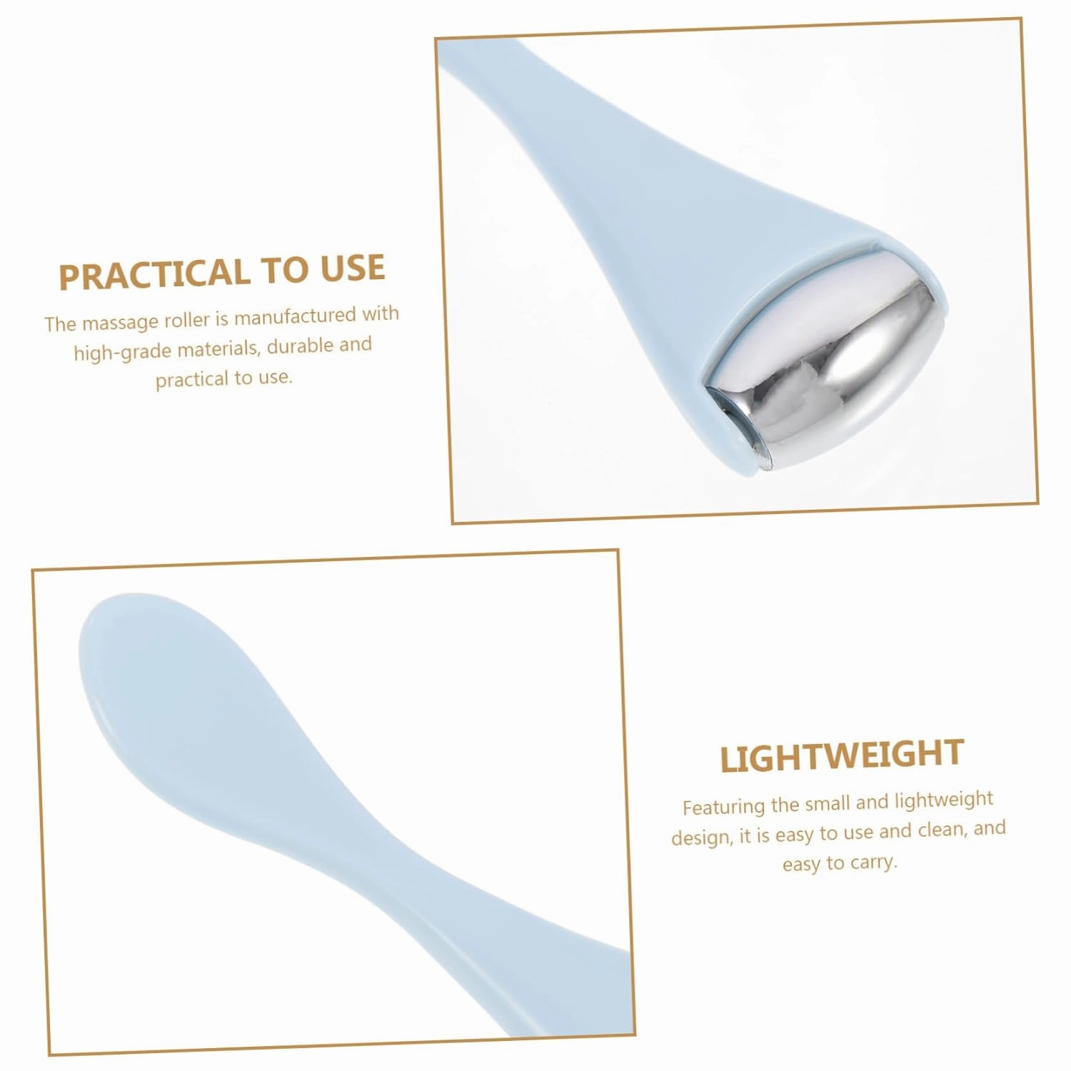 Housoutil 3pcs Massage Ice Roller Double Chin Reducer Face Tools Skincare Kit Device Eye Cream Face Roller Skin Care Pimple Facial Hair Oil Applicator and Scalp Face Roller Freezer Abs Blue