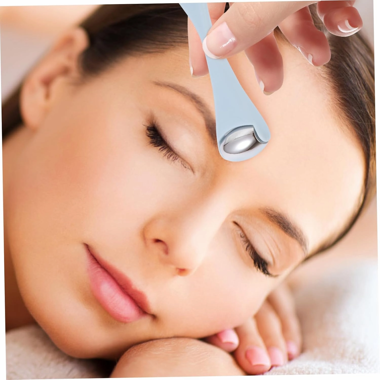 Housoutil 3pcs Massage Ice Roller Double Chin Reducer Face Tools Skincare Kit Device Eye Cream Face Roller Skin Care Pimple Facial Hair Oil Applicator and Scalp Face Roller Freezer Abs Blue
