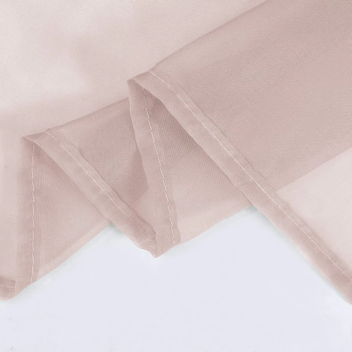 HUTO Blush Pink Sheer Window Scarf Valance for Girls Room Soft Voile Curtain Scaves Wedding Party Bed Canopy,1 Panel 52 x 216 Inch Extra Long